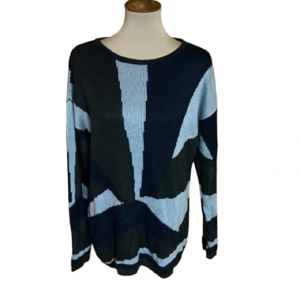 Vtg 90s patchwork print slouchy sweater